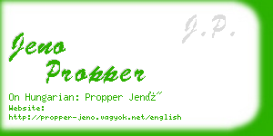 jeno propper business card